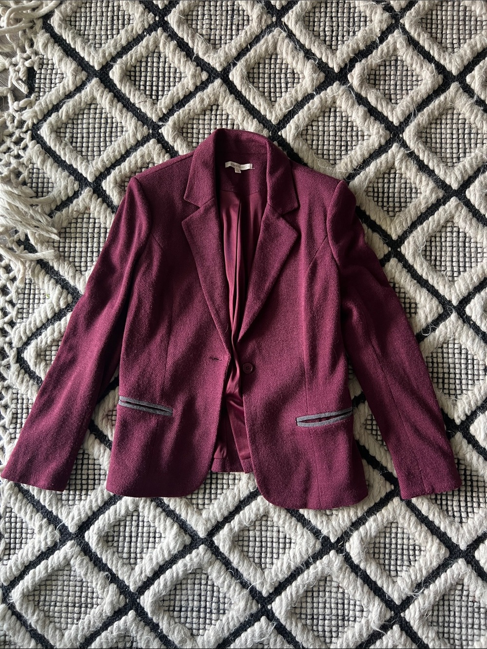 43 HAWTHORN Tailored Wine-Red Women's Blazer Jacket
